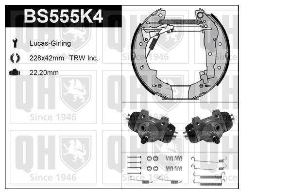 QUINTON HAZELL Комплект тормозных колодок BS555K4